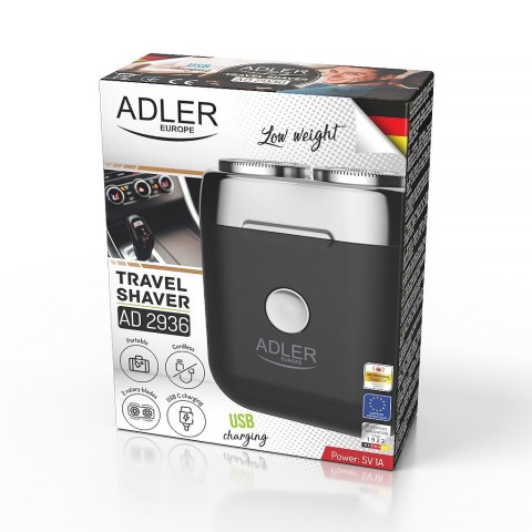 Golarka podróżna 2 głowicowa z USB Adler Golarka podróżna 2 głowicowa z USB Adler