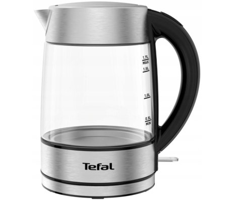TEFAL | Czajnik | KI772D | Elektryczny | 2400 W | 1,7 l | Szkło | Podstawa obrotowa 360° | Stal nierdzewna/Czarny