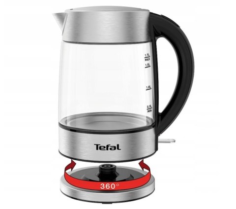 TEFAL | Czajnik | KI772D | Elektryczny | 2400 W | 1,7 l | Szkło | Podstawa obrotowa 360° | Stal nierdzewna/Czarny TEFAL | Czajnik | KI772D | Elektryczny | 2400 W | 1,7 l | Szkło | Podstawa obrotowa 360° | Stal nierdzewna/Czarny