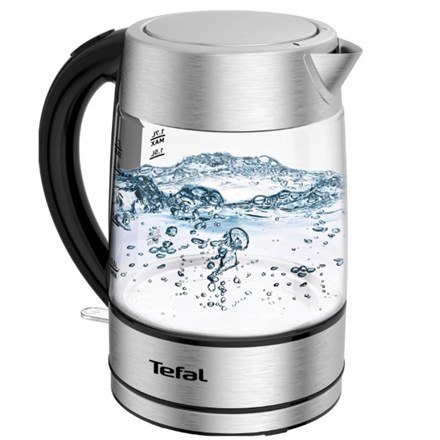 TEFAL | Czajnik | KI772D | Elektryczny | 2400 W | 1,7 l | Szkło | Podstawa obrotowa 360° | Stal nierdzewna/Czarny TEFAL | Czajnik | KI772D | Elektryczny | 2400 W | 1,7 l | Szkło | Podstawa obrotowa 360° | Stal nierdzewna/Czarny