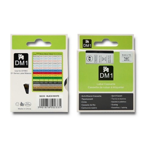 Qoltec Taśma do DYMO D1 40913 | 9mm x 7m | Biała/ Czarny nadruk Qoltec Taśma do DYMO D1 40913 | 9mm x 7m | Biała/ Czarny nadruk