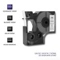 Qoltec Taśma do DYMO D1 45013| 12mm x 7m | Biała/ Czarny nadruk