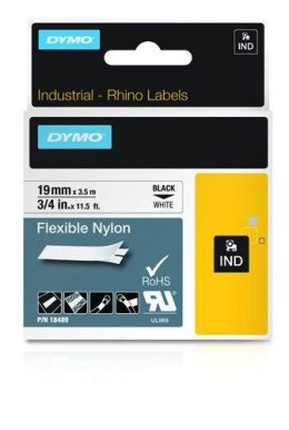 RHINO TAPE NYLON 19MM/3.5M/BLACK ON WHITE