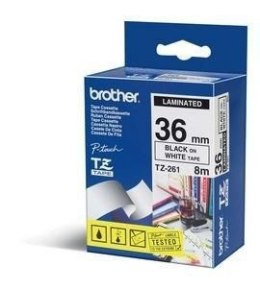 TZE-261 TAPE 36 MM - LAMINATED/8M BLACK ON WHITE