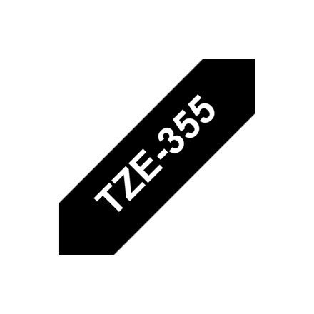 TZE-355 LAMINATED TAPE 24MM 8M/WHITE ON BLACK TZE-355 LAMINATED TAPE 24MM 8M/WHITE ON BLACK