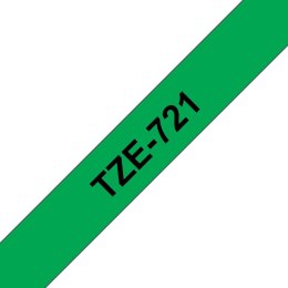 TZE-721 LAMINATED TAPE 9MM 8M/BLACK ON GREEN