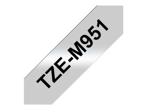 TZE-M951 LAMINATED TAPE 24MM/8M BLACK ON SILVER/METALLIC MATT TZE-M951 LAMINATED TAPE 24MM/8M BLACK ON SILVER/METALLIC MATT