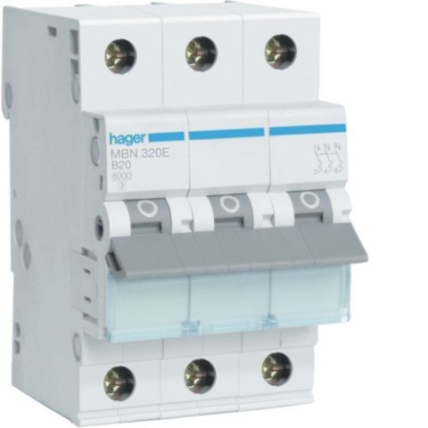 MBN320E WYŁĄCZNIK NADPRĄDOWY B 20A 3P 3M 6KA MBN320E WYŁĄCZNIK NADPRĄDOWY B 20A 3P 3M 6KA