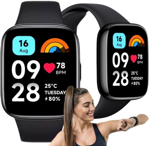 Smartwatch Xiaomi Redmi Watch 3 Active czarny Smartwatch Xiaomi Redmi Watch 3 Active czarny