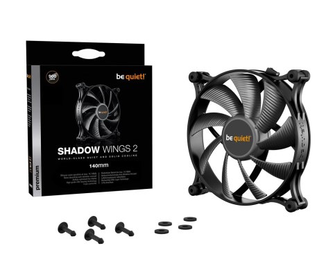 Bądź cicho! Wentylator Shadow Wings 2 - 140mm, czarny Bądź cicho! Wentylator Shadow Wings 2 - 140mm, czarny