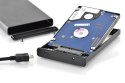 Obudowa USB 2.0 na dysk SSD/HDD 2.5" SATA II9.5/7.5mm, aluminiowa