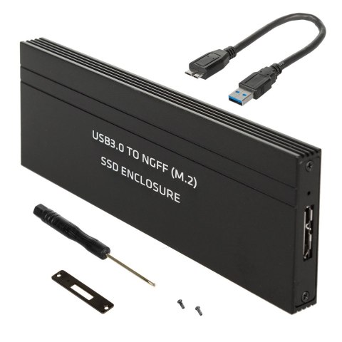 Obudowa dysku Maclean, SSD M.2, NGFF, USB 3.0, rozmiary 2230/2240/2260/2280, aluminiowa obudowa, MCE582 Obudowa dysku Maclean, SSD M.2, NGFF, USB 3.0, rozmiary 2230/2240/2260/2280, aluminiowa obudowa, MCE582