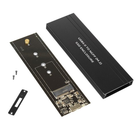 Obudowa dysku Maclean, SSD M.2, NGFF, USB 3.0, rozmiary 2230/2240/2260/2280, aluminiowa obudowa, MCE582 Obudowa dysku Maclean, SSD M.2, NGFF, USB 3.0, rozmiary 2230/2240/2260/2280, aluminiowa obudowa, MCE582