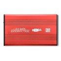 Obudowa zewnętrzna Qoltec do dysków HDD/SSD 2.5" SATA3/USB 3.0 (czerwona)