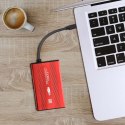 Obudowa zewnętrzna Qoltec do dysków HDD/SSD 2.5" SATA3/USB 3.0 (czerwona)
