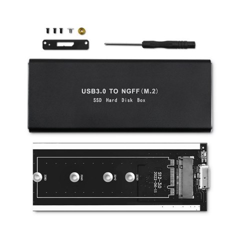 Qoltec Aluminiowa Obudowa | Kieszeń na dysk M.2 SSD | SATA | NGFF | USB 3.0 | Super speed 5Gb/s | 2TB | Czarny Qoltec Aluminiowa Obudowa | Kieszeń na dysk M.2 SSD | SATA | NGFF | USB 3.0 | Super speed 5Gb/s | 2TB | Czarny