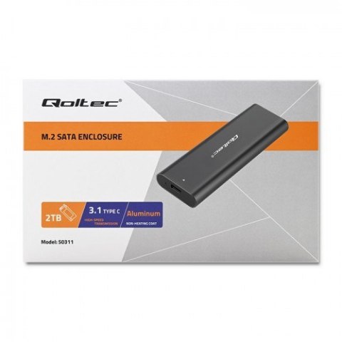 Qoltec Obudowa | kieszeń do dysków M.2 SATA SSD | NGFF | USB typ C Qoltec Obudowa | kieszeń do dysków M.2 SATA SSD | NGFF | USB typ C