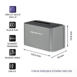 Qoltec Stacja dokująca dysków HDD/SSD | 2.5