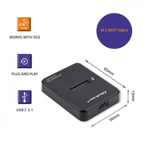 Qoltec Stacja dokująca dysków SSD M.2 SATA | NGFF | USB 3.1 Qoltec Stacja dokująca dysków SSD M.2 SATA | NGFF | USB 3.1