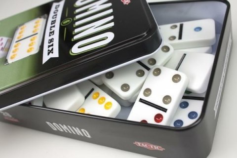Domino szóstkowe klasyczna gra w puszce 53913 TACTIC Domino szóstkowe klasyczna gra w puszce 53913 TACTIC