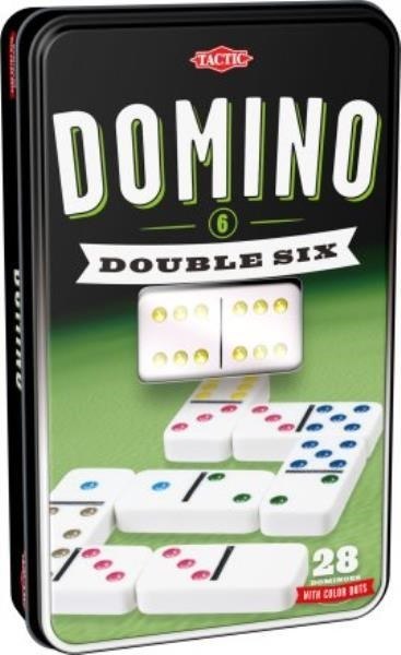 Domino szóstkowe klasyczna gra w puszce 53913 TACTIC Domino szóstkowe klasyczna gra w puszce 53913 TACTIC