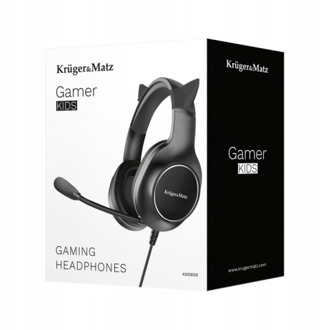 Gamingowe słuchawki nauszne dla dzieci Kruger&Matz Gamer Kids, kolor czarny Gamingowe słuchawki nauszne dla dzieci Kruger&Matz Gamer Kids, kolor czarny