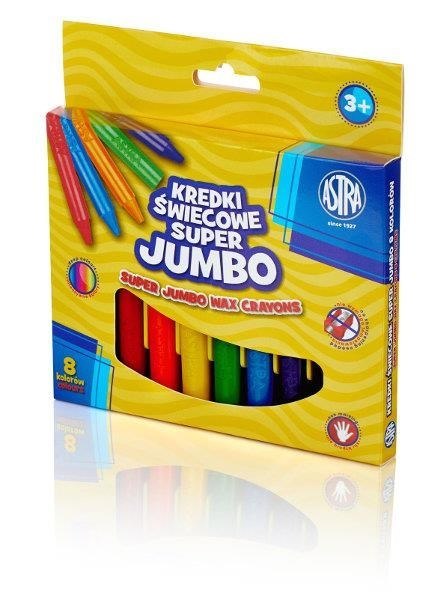 Kredki świecowe Jumbo 8kol 14mm/100mm ASTRA