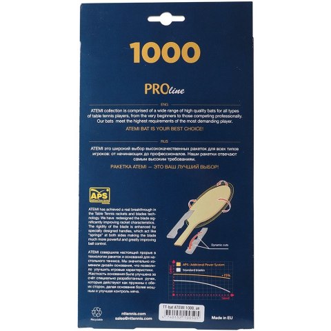 Rakietka do ping ponga New Atemi 1000 Pro anatomical Rakietka do ping ponga New Atemi 1000 Pro anatomical