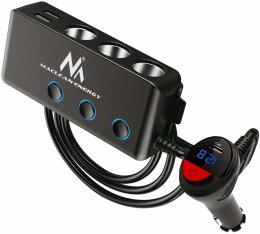 Rozdzielacz gniazda zapalniczki samochodowej Maclean, woltomierz, 3 gniazda zapalniczki, 1xQC 3.0, 3xUSB, 6.8A, 1xPD 18W, max 12