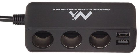 Rozdzielacz gniazda zapalniczki samochodowej Maclean, woltomierz, 3 gniazda zapalniczki, 4xUSB, 4.8A, max 120W, czarny, gumowany Rozdzielacz gniazda zapalniczki samochodowej Maclean, woltomierz, 3 gniazda zapalniczki, 4xUSB, 4.8A, max 120W, czarny, gumowany