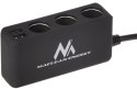 Rozdzielacz gniazda zapalniczki samochodowej Maclean, woltomierz, 3 gniazda zapalniczki, 4xUSB, 4.8A, max 120W, czarny, gumowany