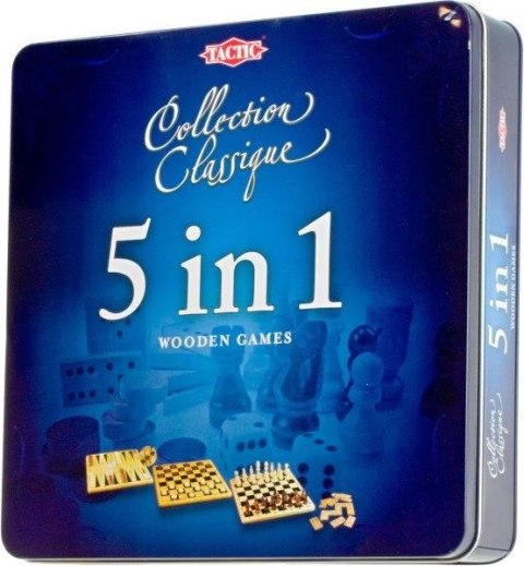 Zestaw gier 5w1 w metalowym pudełku 14006 TACTIC Zestaw gier 5w1 w metalowym pudełku 14006 TACTIC