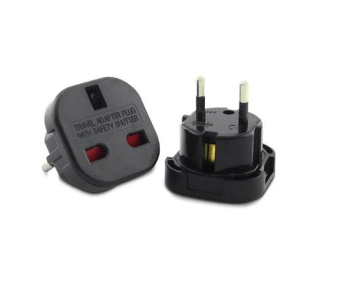 Adapter gniazdo UK Maclean, na wtyk EU, czarny, MCE72 Adapter gniazdo UK Maclean, na wtyk EU, czarny, MCE72