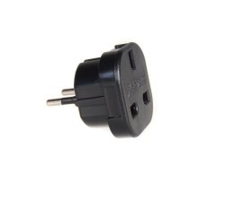 Adapter gniazdo UK Maclean, na wtyk EU, czarny, MCE72
