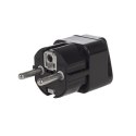 Adapter gniazdo UK Maclean, na wtyk EU, uniwersalny, czarny, MCE155