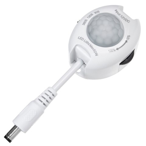 Czujnik ruchu PIR Maclean, na podczerwień, do taśm LEDowych, 12V DC, max. 60W, MCE242 Czujnik ruchu PIR Maclean, na podczerwień, do taśm LEDowych, 12V DC, max. 60W, MCE242