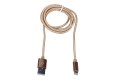 Extralink | Kabel ze złączem Lightning | do smartphonów IPHONE, maks. prąd 2A, wzmocniony oplotem, długość 1m, złoty