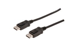 Kabel DP/DP M/M z zatrzaskami czarny 1m DisplayPort 4K 60Hz UHD