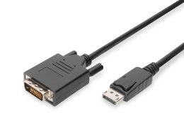 Kabel DP/DVI-D (24+1) M/M z zatrzaskiem czarny 2m Displayport 1080p 60Hz FHD