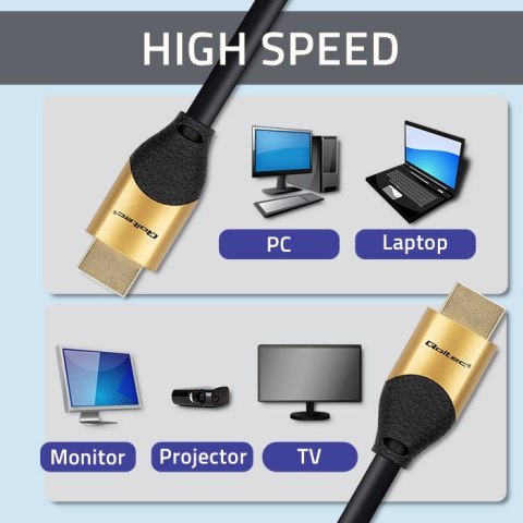 Kabel HDMI M/M, v2.1 Ultra high speed 8K Qoltec (2m) Kabel HDMI M/M, v2.1 Ultra high speed 8K Qoltec (2m)