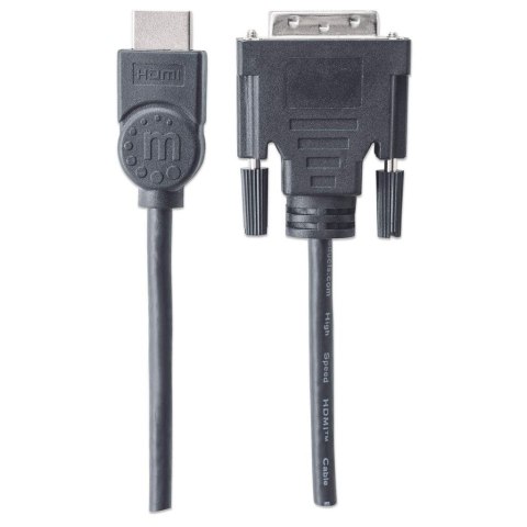 Kabel HDMI na DVI-D 24+1 Dual Link M/M 1.8m Czarny Kabel HDMI na DVI-D 24+1 Dual Link M/M 1.8m Czarny