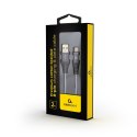 Kabel USB 2.0 (AM/8-pin lightning M) oplot tekstylny 2m grafitowo-biały Gembird