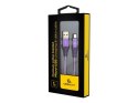 Kabel USB 2.0 (AM/microUSB M) 1m oplot tekstylny purpurowo-biały Gembird