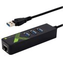 Karta Sieciowa Adapter USB 3.0 na Gigabit RJ45 Hub 3x USB