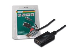 Przedłużacz USB 2.0 HighSpeedUSB A/USB A M/Ż aktywny, czarny 5m