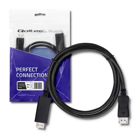 Qoltec DisplayPort v1.1 męski | HDMI męski | 4K | 2m Qoltec DisplayPort v1.1 męski | HDMI męski | 4K | 2m