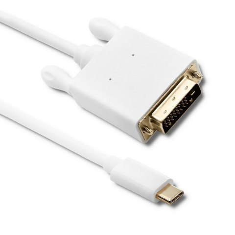Qoltec Kabel USB 3.1 typ C męski/ DVI męski | 4K | Alternate mode | 1m Qoltec Kabel USB 3.1 typ C męski/ DVI męski | 4K | Alternate mode | 1m