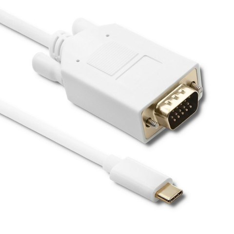 Qoltec Kabel USB 3.1 typ C męski/ VGA męski | FULL HD | Alternate mode | 1m Qoltec Kabel USB 3.1 typ C męski/ VGA męski | FULL HD | Alternate mode | 1m
