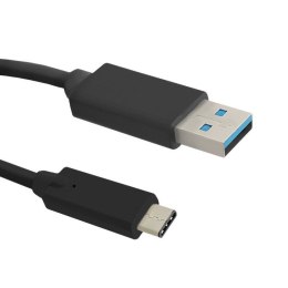 Qoltec Kabel USB typ C 3.1 męski | USB 3.0 typ A męski | 0.25m