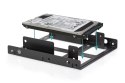 Ramka montażowa/Adapter SSD/HDD 2x 2.5" do 3.5"(ATA, SATA, SSD) metalowa ,zestaw, czarna